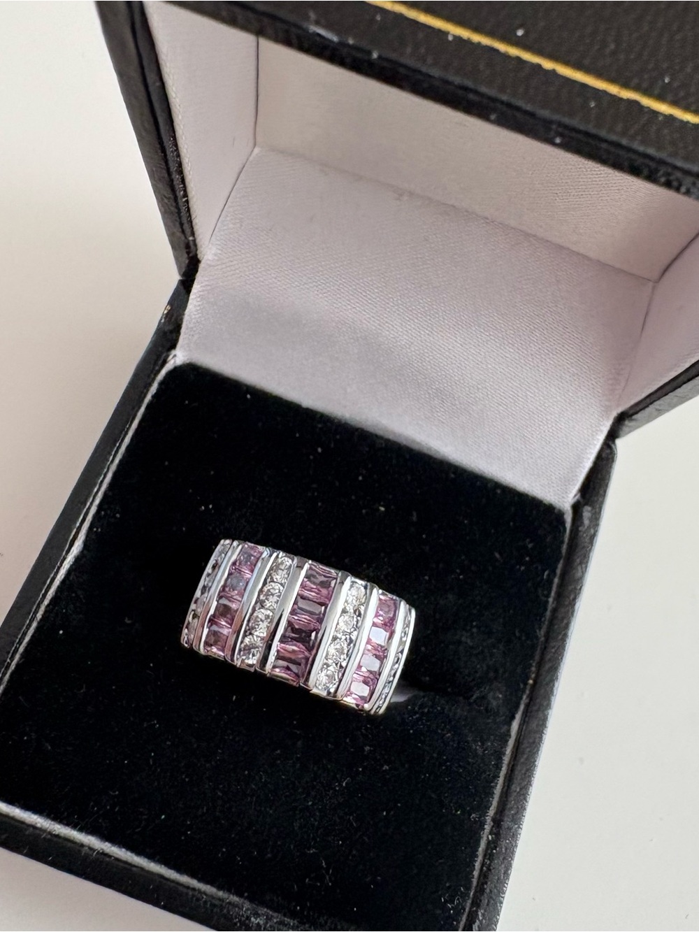 Bomb Party You Deserve it All Ring RG77129 Pink Corundum Hematite Plating
